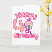 幸せな第4誕生日! カード (黄色い花)