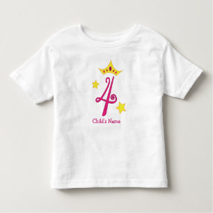 幸せな第4誕生日、プリンセス! トドラーTシャツ