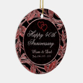 幸せな第40記念日のルビーはDBLを味方しました去ります セラミックオーナメント (右)