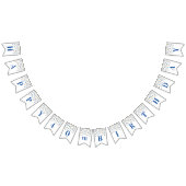 幸せな第40誕生日の旗の青い金ゴールドの紙吹雪 バンティングフラッグ (全)