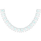 幸せな第40誕生日の旗の青い銀製の紙吹雪 バンティングフラッグ (全)