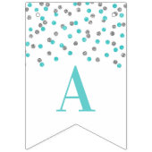 幸せな第40誕生日の旗の青い銀製の紙吹雪 バンティングフラッグ (第2の旗)