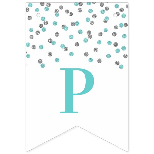 幸せな第40誕生日の旗の青い銀製の紙吹雪 バンティングフラッグ (第3の旗)