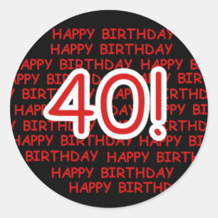 幸せな第40誕生日 ラウンドシール
