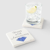 幸せな第45記念日のサファイアのコースター ストーンコースター (横)