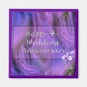 幸せな第4。 結婚記念日 マグネット