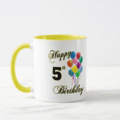 幸せな第5誕生日のコーヒー・マグおよびコップ マグカップ (左)