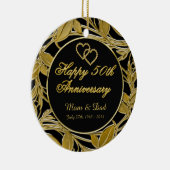 幸せな第50記念日の金葉DBLは味方しました セラミックオーナメント (右)