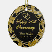 幸せな第50記念日の金葉DBLは味方しました セラミックオーナメント (左)
