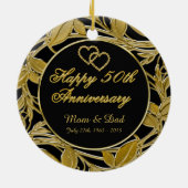 幸せな第50記念日の金葉DBLは味方しました セラミックオーナメント (裏面)