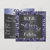 幸せな第50誕生会InvitationPERSONALIZED 招待状 (正面/裏面)