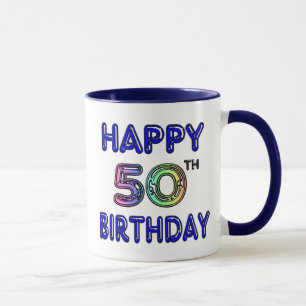 幸せな第50誕生日のコーヒーカップおよびタンブラー マグカップ