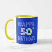 幸せな第50誕生日のコーヒーカップおよびタンブラー マグカップ (左)