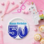 幸せな第50誕生日のパーソナライズな紙皿 ペーパープレート (パーティー)