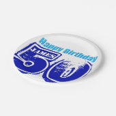 幸せな第50誕生日のパーソナライズな紙皿 ペーパープレート (アングル)