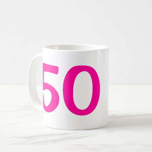 幸せな第50誕生日のマグ| Personalizableの年齢年 コーヒーマグカップ (正面左)