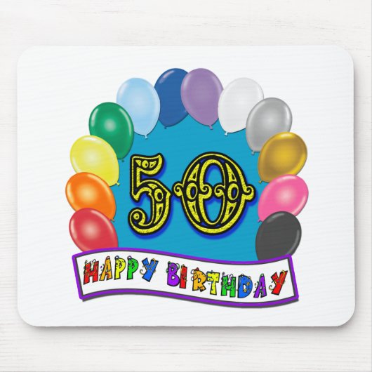 幸せな第50誕生日の商品 マウスパッド (正面)