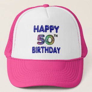 幸せな第50誕生日プレゼントおよび誕生日の服装 キャップ