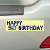幸せな第50誕生日プレゼントおよび誕生日の服装 バンパーステッカー (車上)