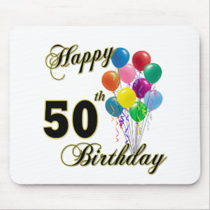 幸せな第50誕生日プレゼントおよび誕生日の服装 マウスパッド