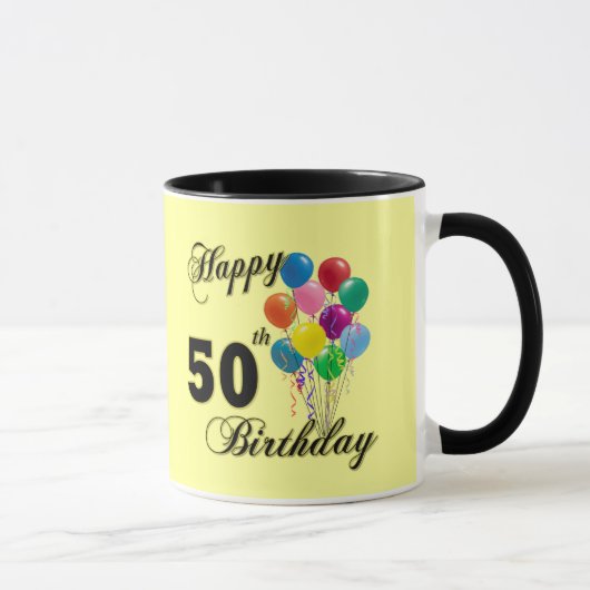 幸せな第50誕生日プレゼントおよび誕生日の服装 マグカップ (右)