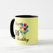幸せな第50誕生日プレゼントおよび誕生日の服装 マグカップ (正面左)