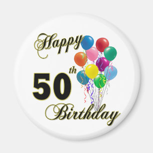 幸せな第50誕生日プレゼントおよび誕生日の服装 マグネット