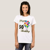 幸せな第50誕生日プレゼントおよび誕生日の服装 Tシャツ (正面フル)