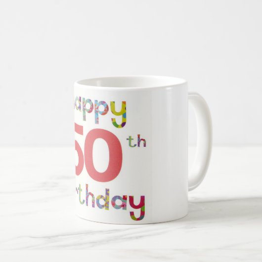 幸せな第50誕生日 コーヒーマグカップ (正面右)