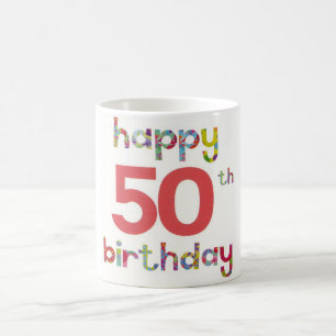 幸せな第50誕生日 コーヒーマグカップ