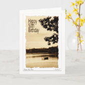 幸せな第50誕生日-ボート カード (黄色い花)