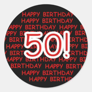 幸せな第50誕生日 ラウンドシール