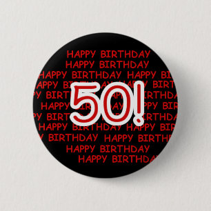 幸せな第50誕生日 缶バッジ