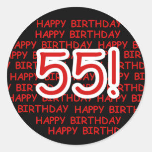 幸せな第55誕生日 ラウンドシール