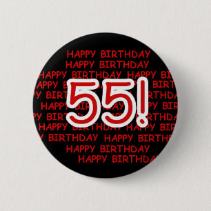 幸せな第55誕生日 缶バッジ