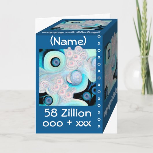 幸せな第58誕生日- 58人の無数の抱擁及びキス カード (正面)
