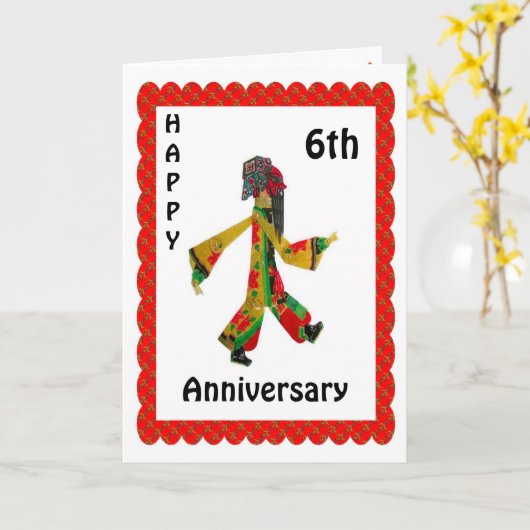 幸せな第6記念日 カード (黄色い花)