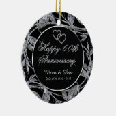 幸せな第60記念日のダイヤモンドはDBLを味方しました去ります セラミックオーナメント (右)