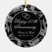 幸せな第60記念日のダイヤモンドはDBLを味方しました去ります セラミックオーナメント (裏面)