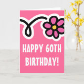 幸せな第60誕生日の挨拶状 カード (黄色い花)