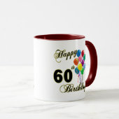 幸せな第60誕生日プレゼントおよび誕生日の服装 マグカップ (正面右)