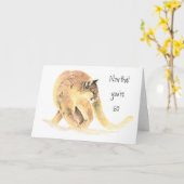 幸せな第60誕生日、うろつきのおもしろい、クーガー カード (黄色い花)