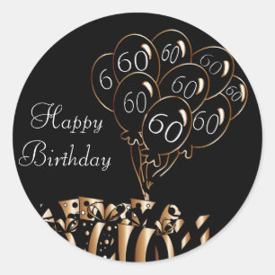 幸せな第60誕生日 ラウンドシール