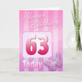 幸せな第63誕生日の祖母の大叔母のミイラ カード (正面)