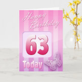 幸せな第63誕生日の祖母の大叔母のミイラ カード (黄色い花)