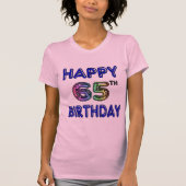 幸せな第65誕生日Tシャツ、フード付きスウェットシャツおよびタンク Tシャツ (正面)