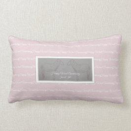 幸せな第7ウール記念日のヒツジのクッション(灰色) ランバークッション