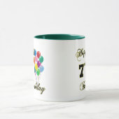 幸せな第7誕生日のコーヒー・マグおよびコップ マグカップ (中央)