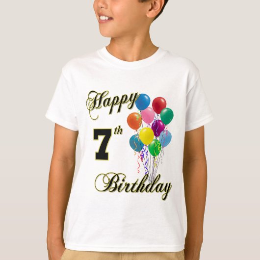 幸せな第7誕生日のワイシャツおよび誕生日の服装 Tシャツ (正面)