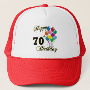 幸せな第70誕生日プレゼントおよび誕生日の服装 キャップ